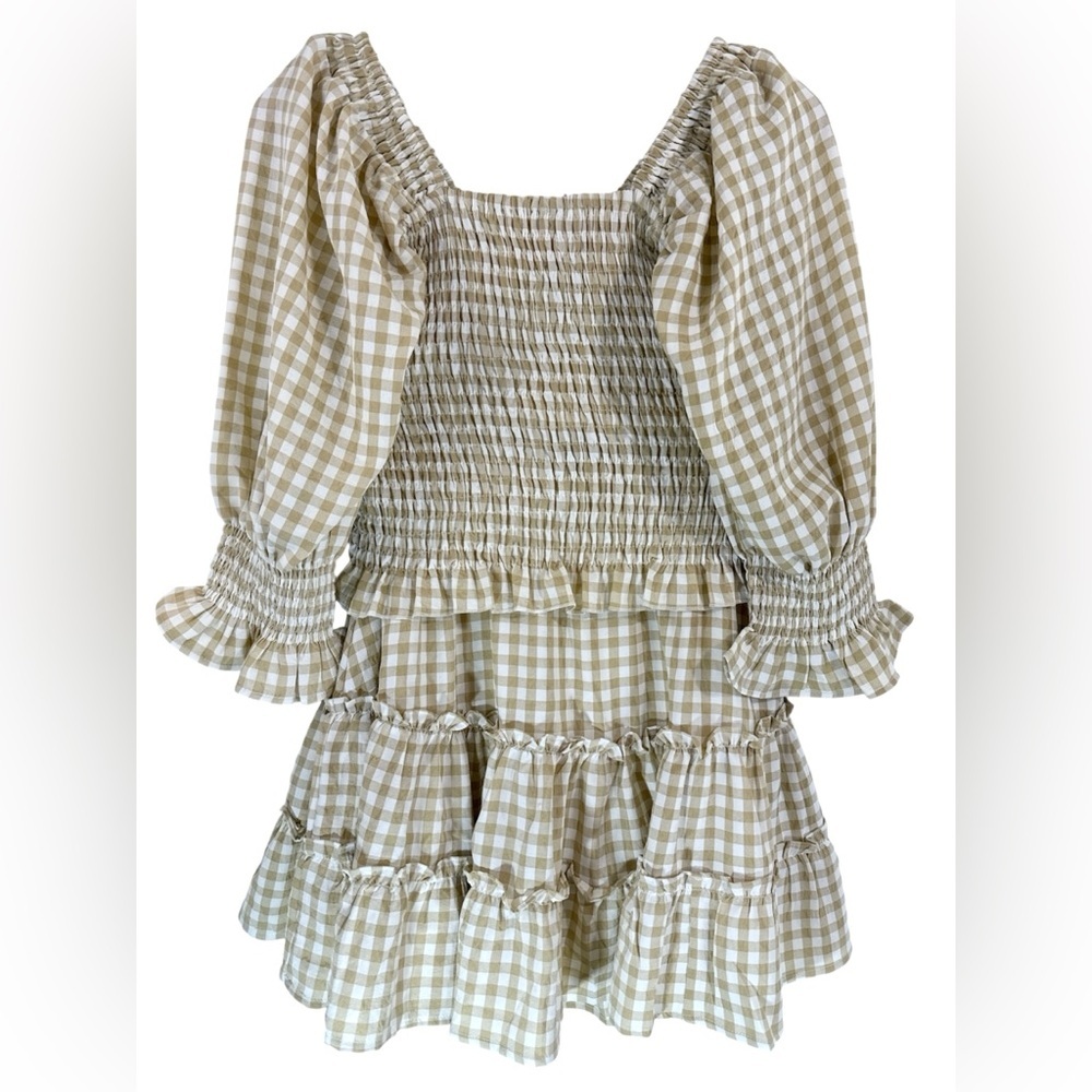 NWT Petal + Pup Porter Gingham Smocked Top & Mini Skirt Matching Set Size 8 - Picture 5 of 11